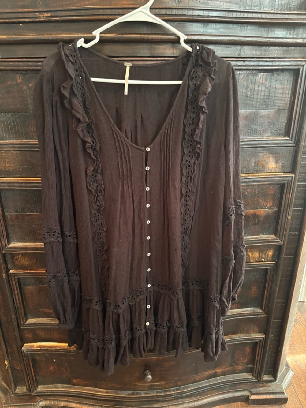 Free People Snow-Angel Black Dress - size Medium - Picture 3 of 7